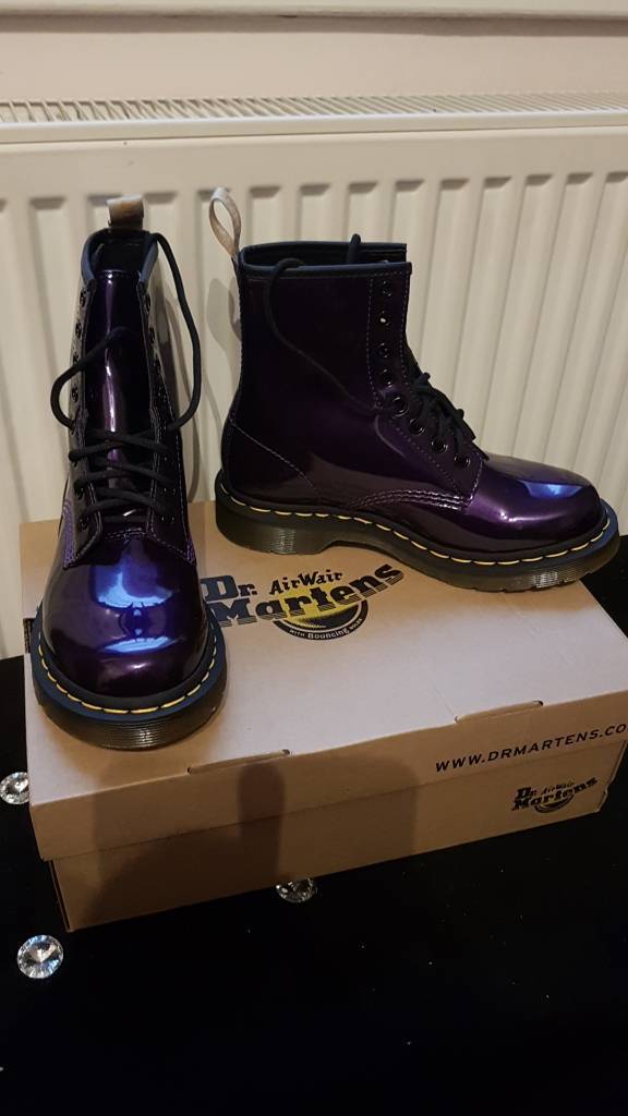 purple chrome dr martens